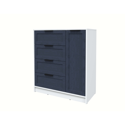 Тумба Тренд КТ-Т90 (Белый платинум ЛДСП/ Дуб королевский ЛМДФ) Ш900 В1020 Г451